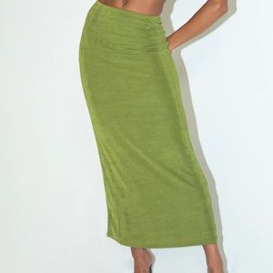 Princess Polly, Maxi Skirt, Dark Green, Size 0